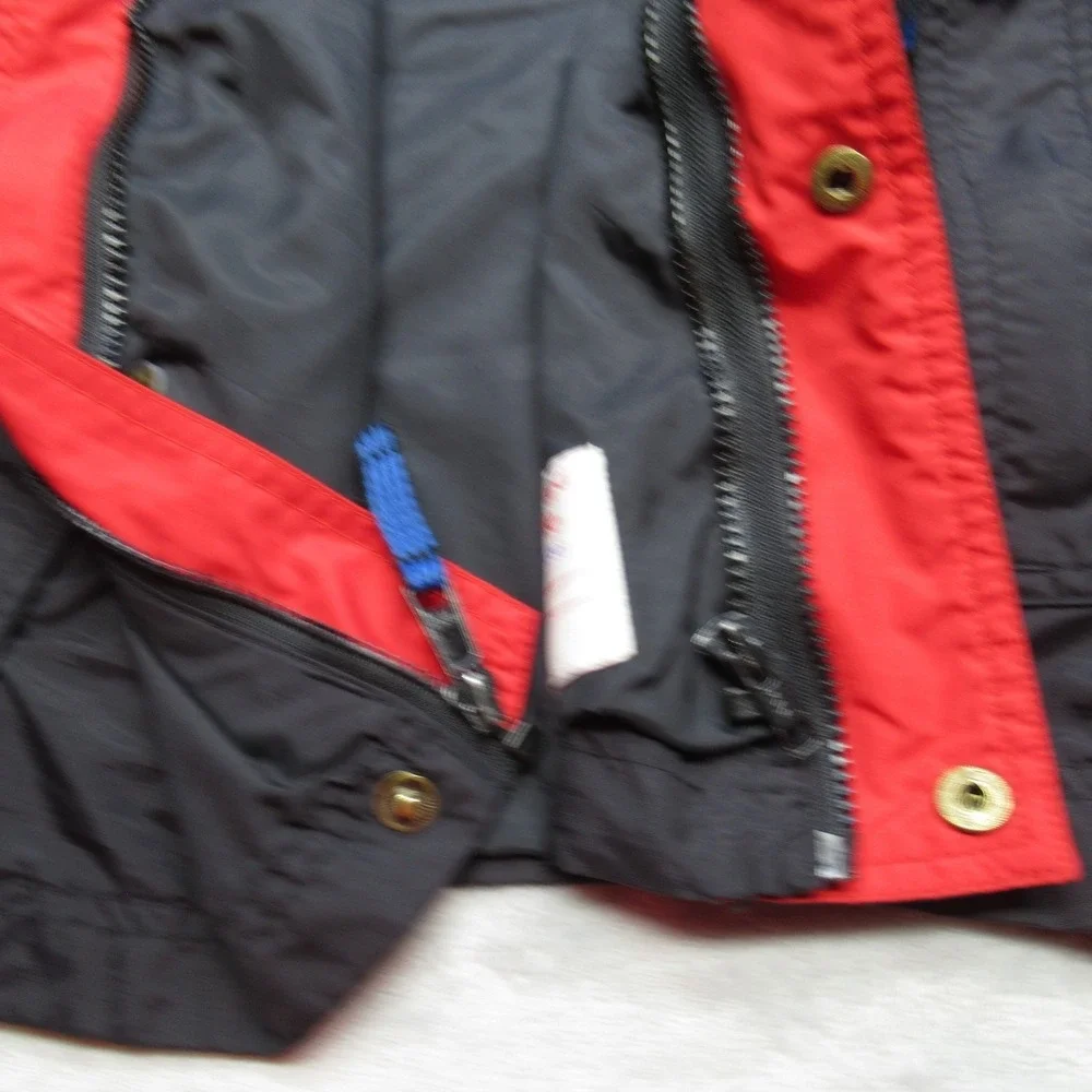 Vintage Columbia Jacket Youth 14/16 Large Blue Red Waterproof 3in1 Shell 90s‎